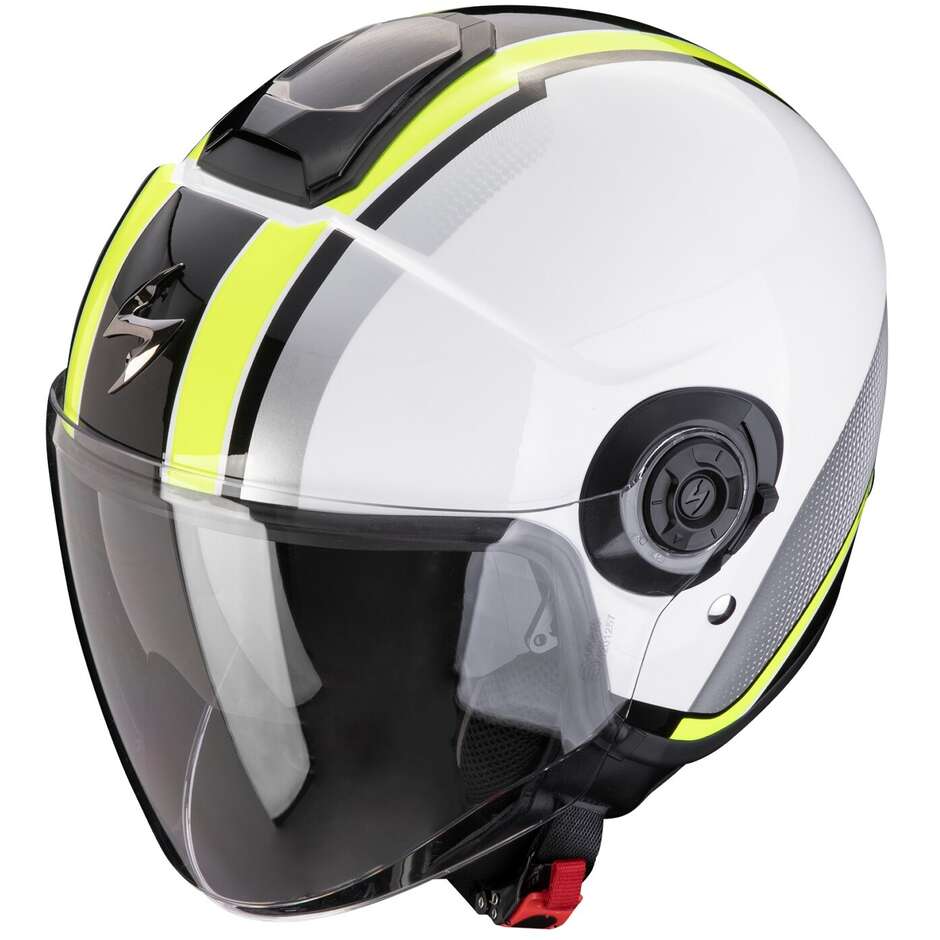 Scorpion EXO-CITY II VEL Jet Motorcycle Helmet White Neon Yellow