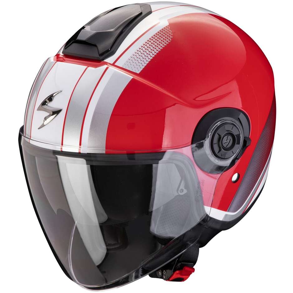 Scorpion EXO-CITY II VEL Red White Motorcycle Jet Helmet