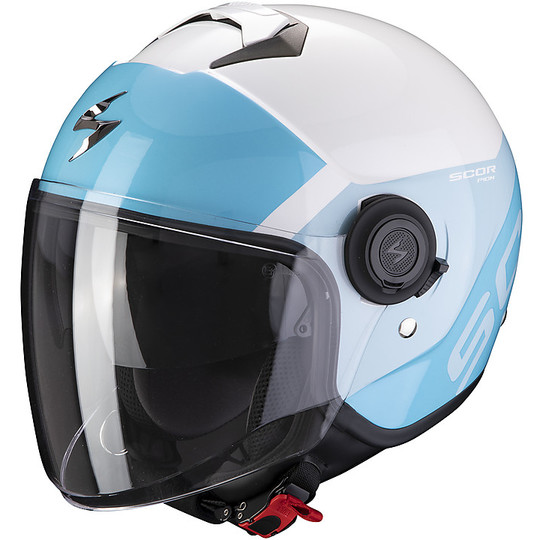 Scorpion Exo-City SYMPA Double Visor Jet Helmet White Sky Blue