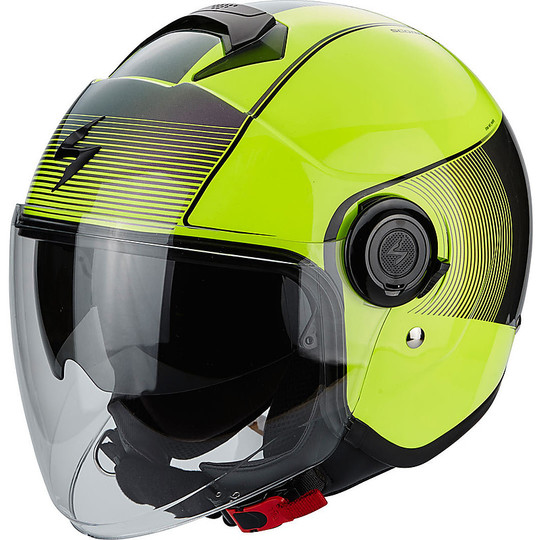 Scorpion Exo-City Wind Jet Motorcycle Helmet Black Neon Yellow