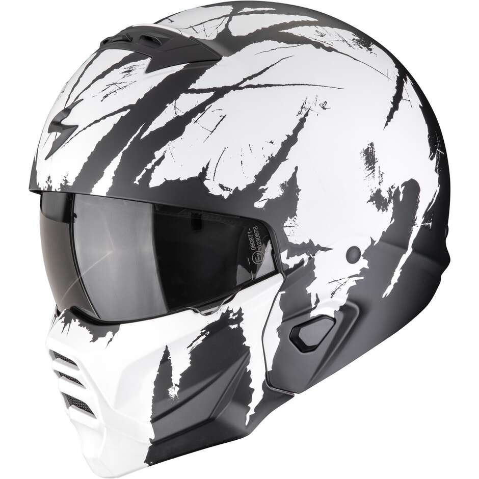 Scorpion EXO-COMBAT II MARAUDER Jet Motorradhelm Matt Schwarz Weiß