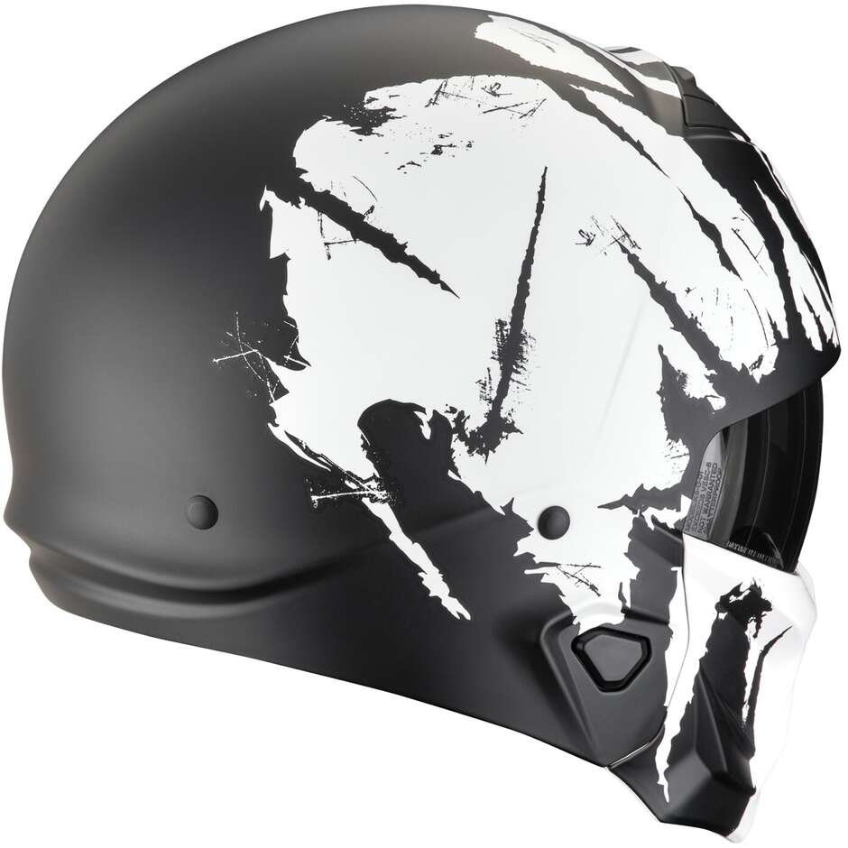 Scorpion EXO-COMBAT II MARAUDER Jet Motorradhelm Matt Schwarz Weiß