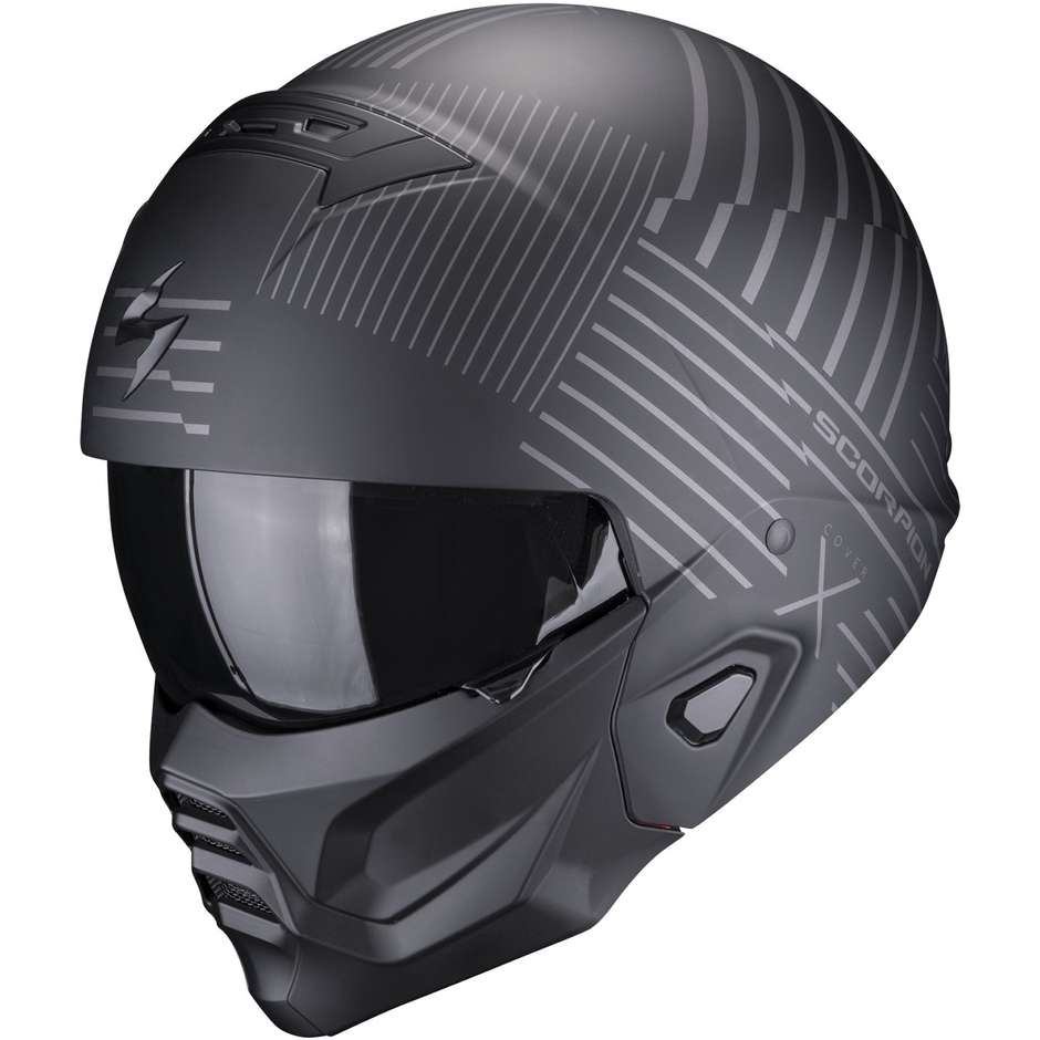 Scorpion EXO-COMBAT II MILES Jet Motorcycle Helmet Matt Black Silver
