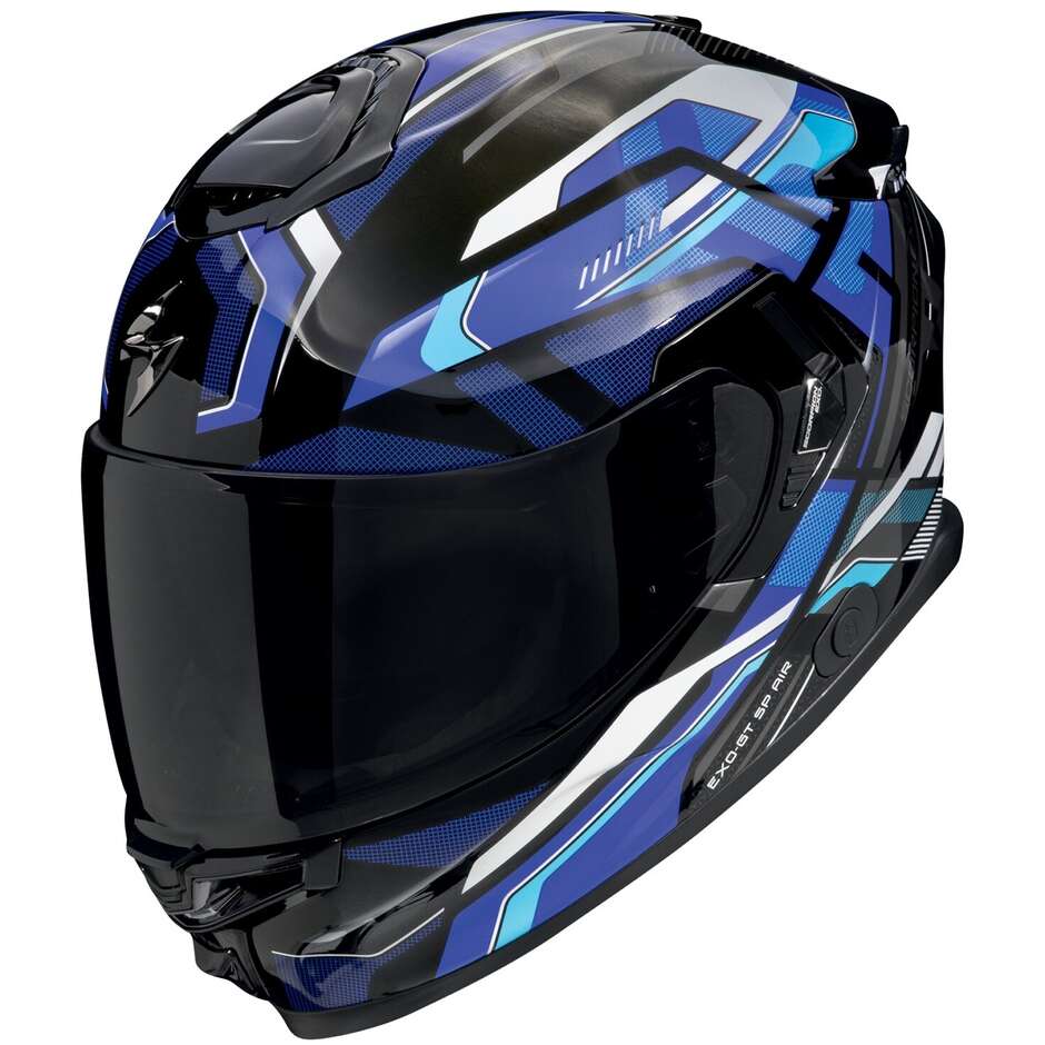 Scorpion EXO-GT SP AIR AUGUSTA Full Face Motorcycle Helmet Black Grey Blue
