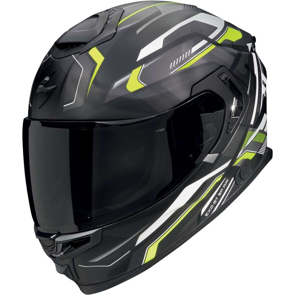 Scorpion EXO-GT SP AIR AUGUSTA Full Face Motorcycle Helmet Matt Black Grey Neon Yellow