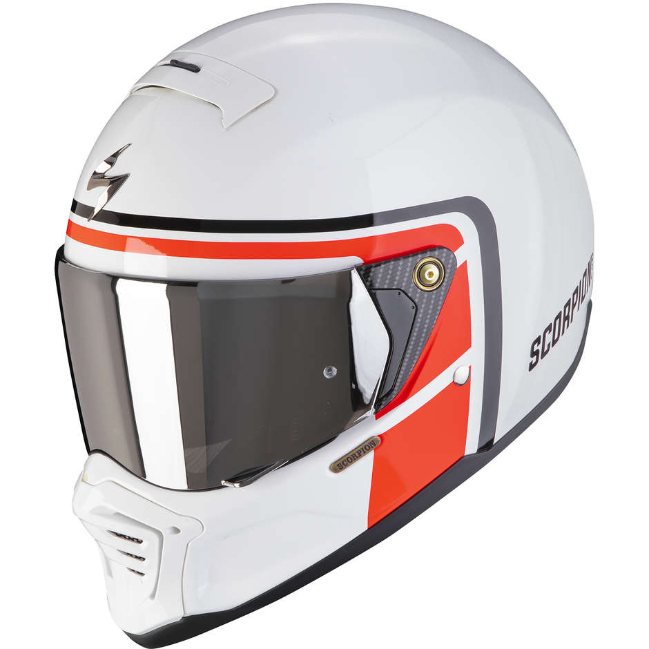 Scorpion EXO-HX1 NOSTALGIA Integral Motorcycle Helmet White Red Black