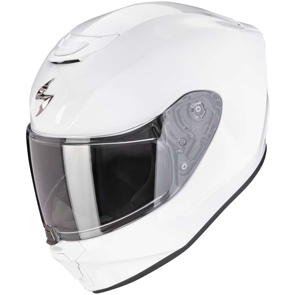 Scorpion EXO-JNR SOLID Weißer Integralhelm für Kinder