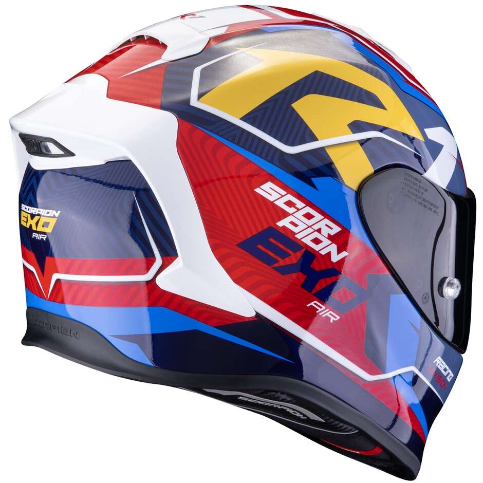 Scorpion EXO R1 EVO AIR COUP Fiber Full Face Motorcycle Helmet Blue Red Yellow