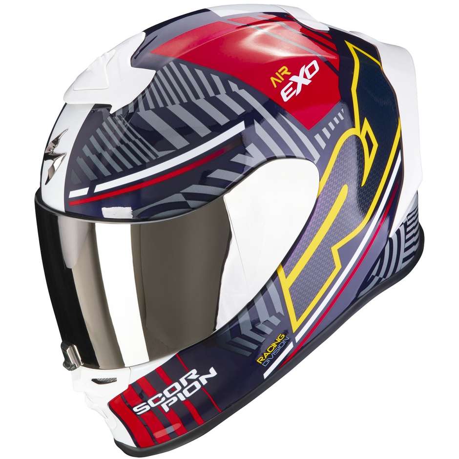 Scorpion EXO-R1 EVO AIR VICTORY Integral Motorcycle Helmet Red Blue Yellow