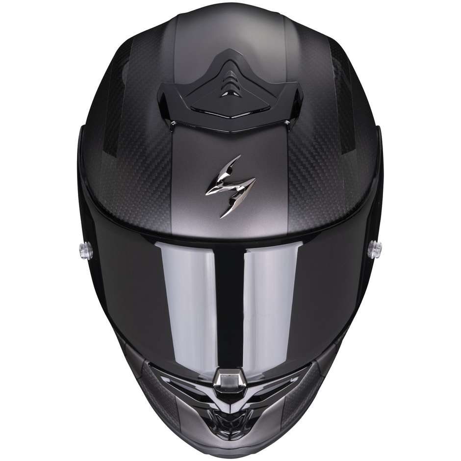 Scorpion EXO-R1 EVO CARBON AIR MG Integral Motorcycle Helmet Matt Black Dark Silver