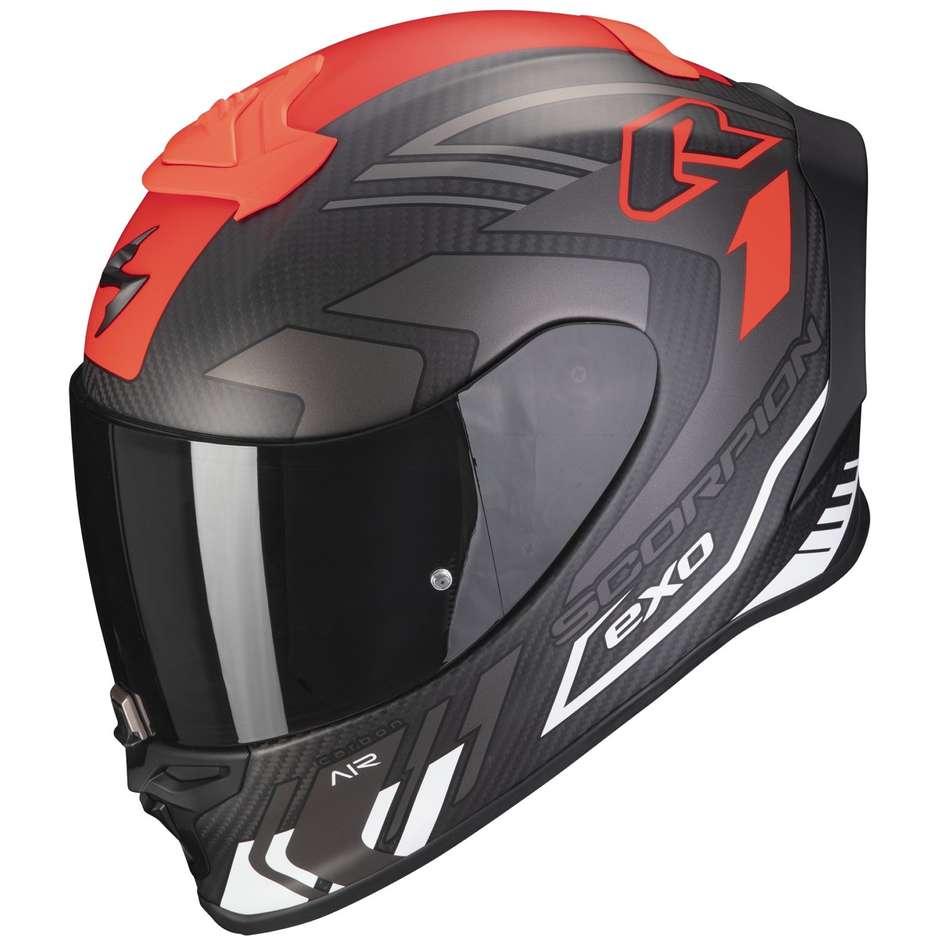 Scorpion EXO-R1 EVO CARBON AIR SUPRA Integral Motorcycle Helmet Matt Black Silver White