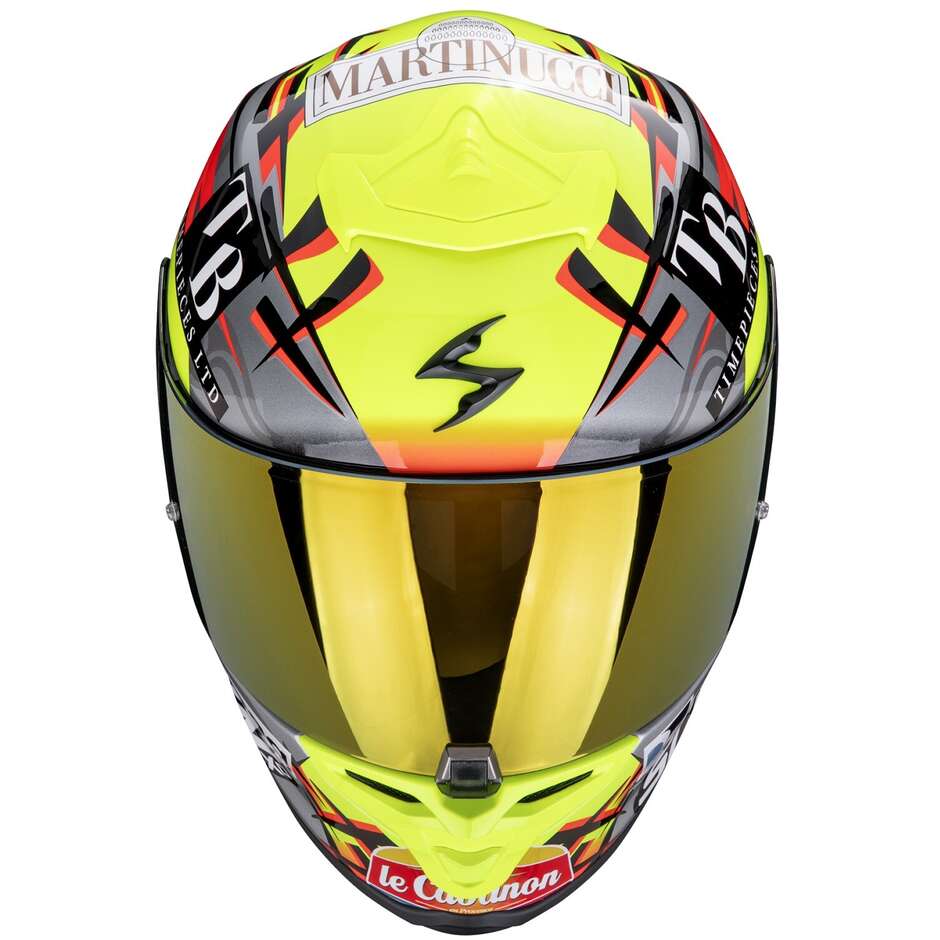 Scorpion EXO-R1 EVO II AIR ARON MISANO Integralhelm Motorrad Silber Neon Gelb Blau