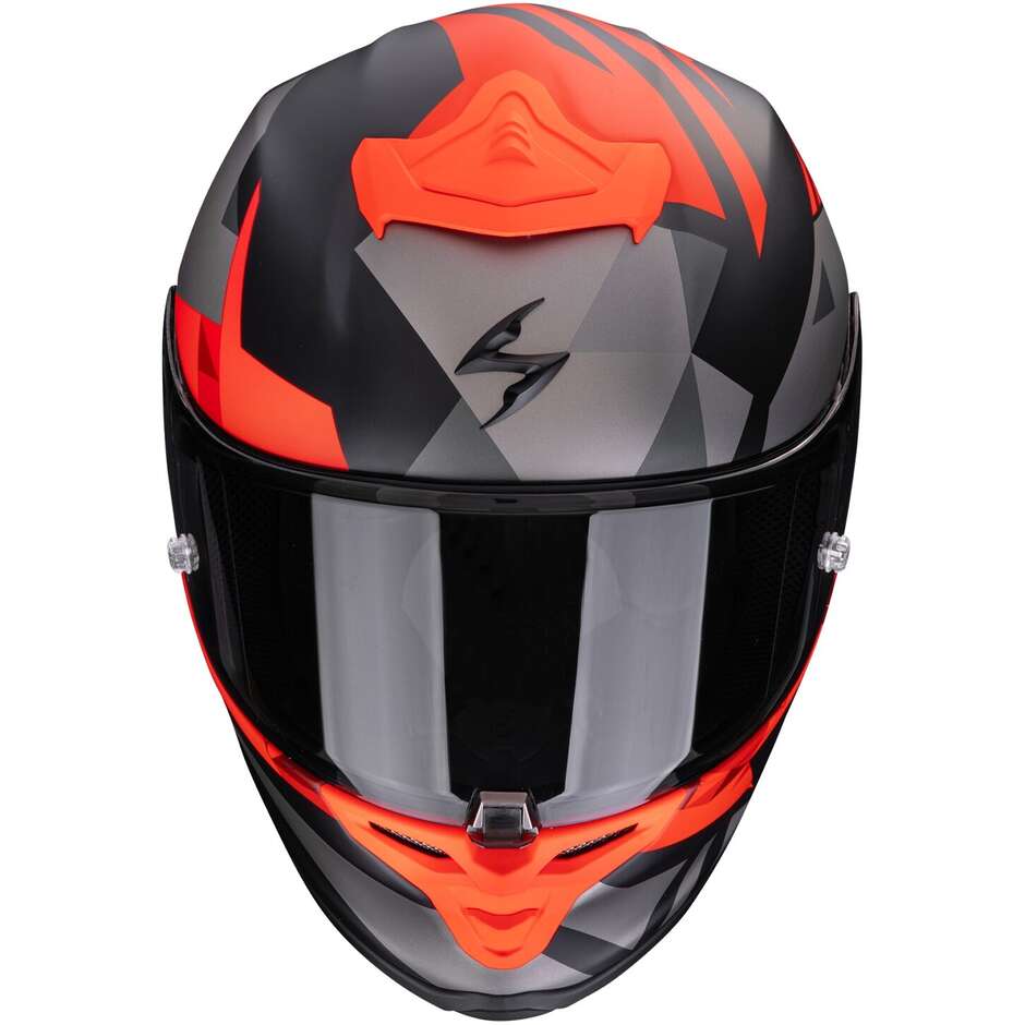 Scorpion EXO-R1 EVO II AIR VALERE Integralhelm für Motorrad, mattschwarz/rot