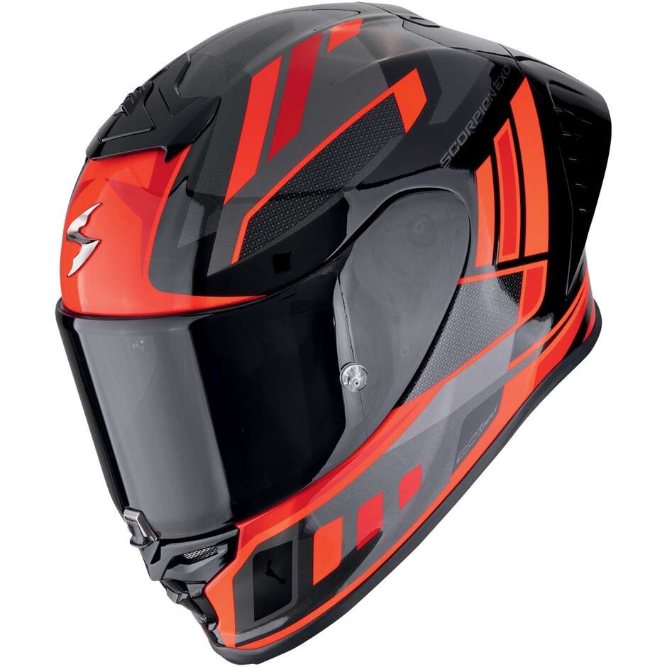 Scorpion EXO-R1 EVO II AIR VITAL Full Face Motorcycle Helmet Black Silver Red