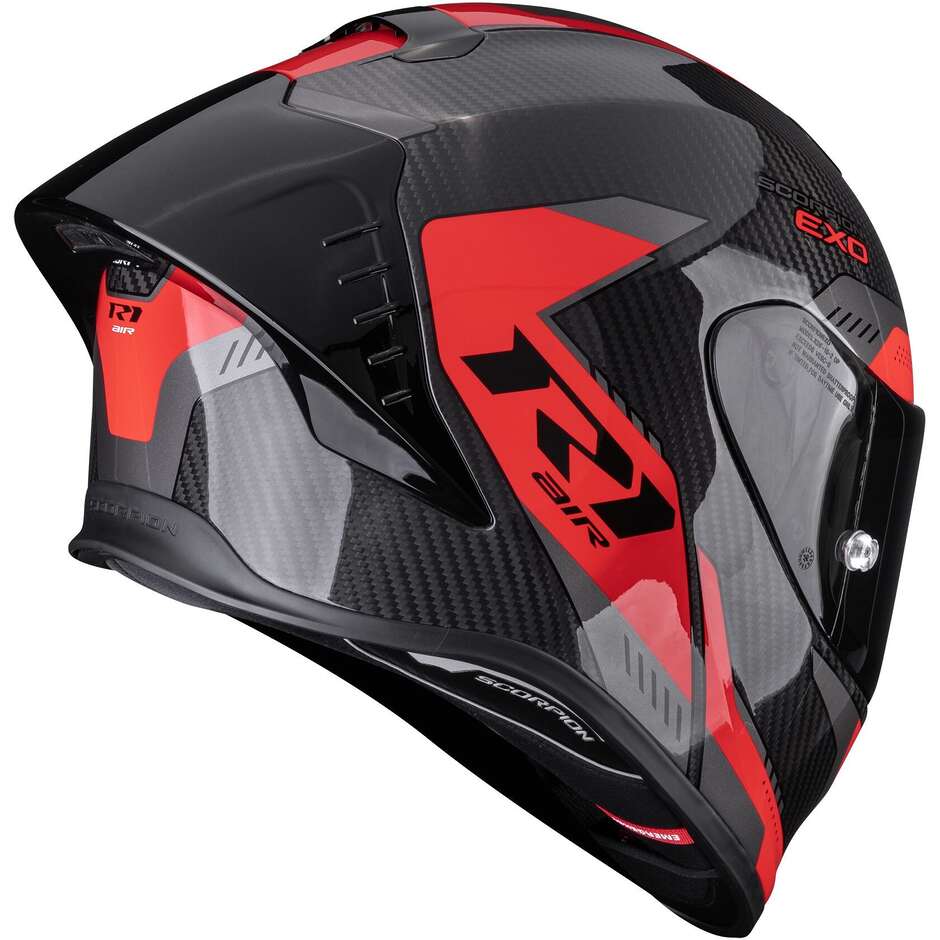 Scorpion EXO-R1 EVO II CARBON AIR PROPEL Full Face Motorcycle Helmet Black Red