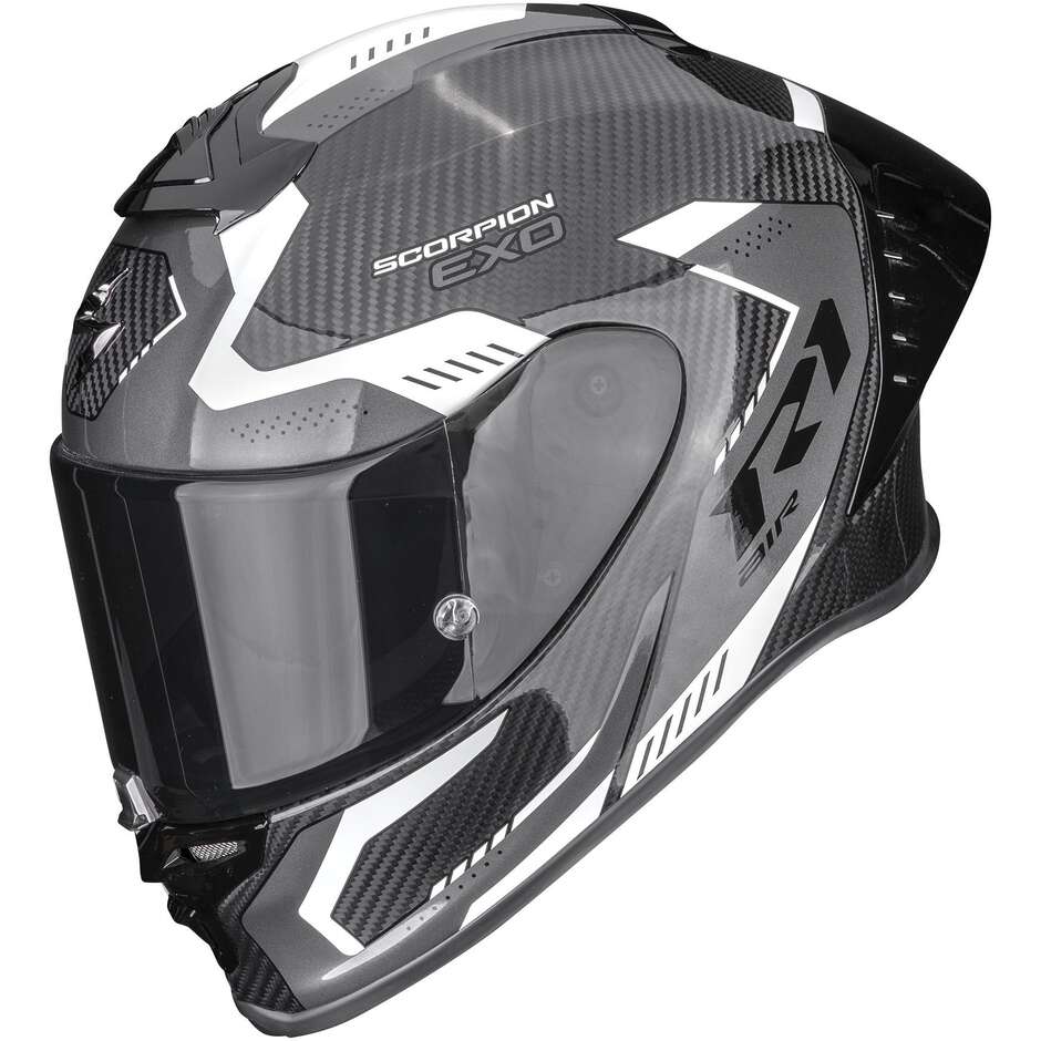 Scorpion EXO-R1 EVO II CARBON AIR PROPEL Full Face Motorcycle Helmet Black White