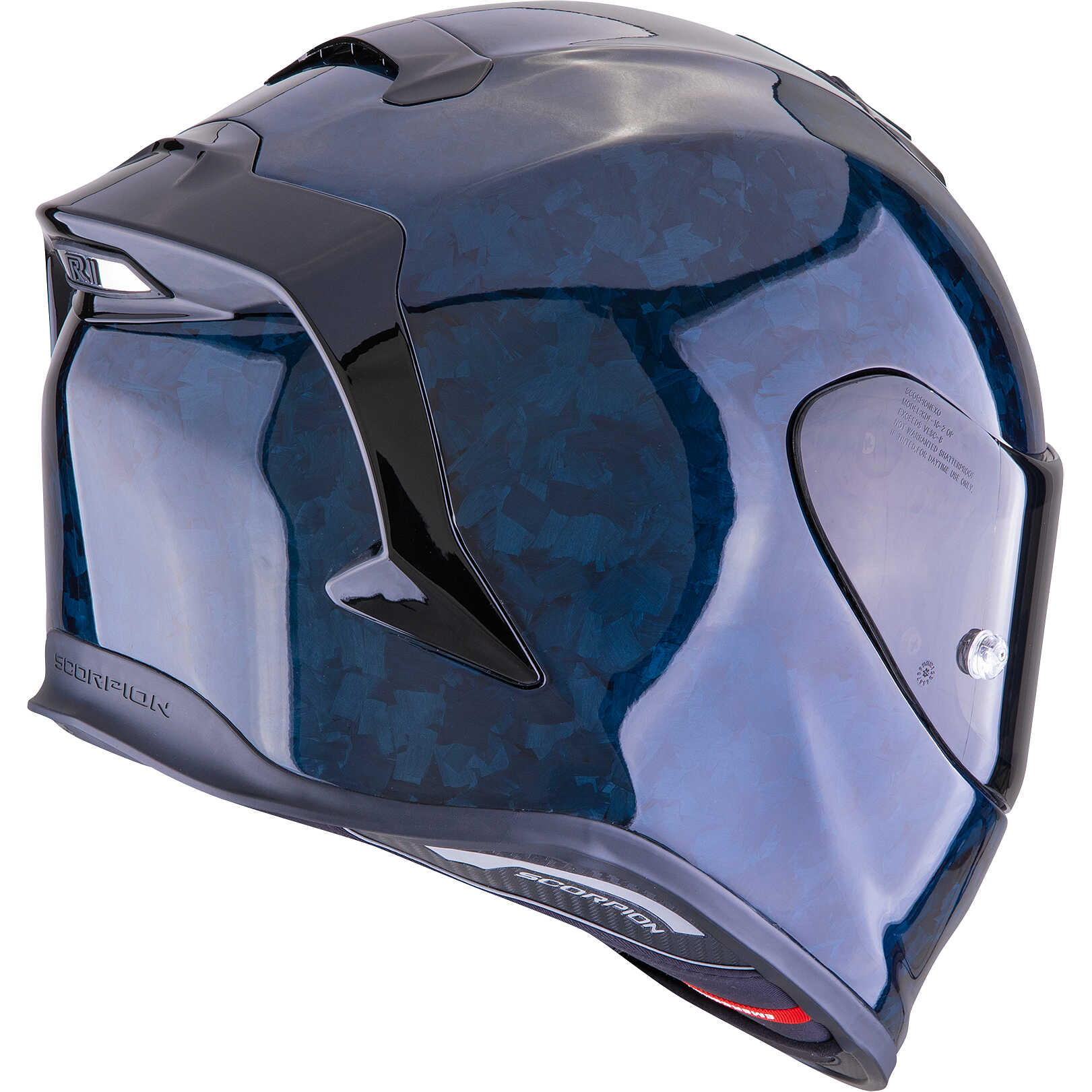 Scorpion EXO-R1 EVO ONYX CARBON AIR SOLID Blue Full Face Motorcycle ...