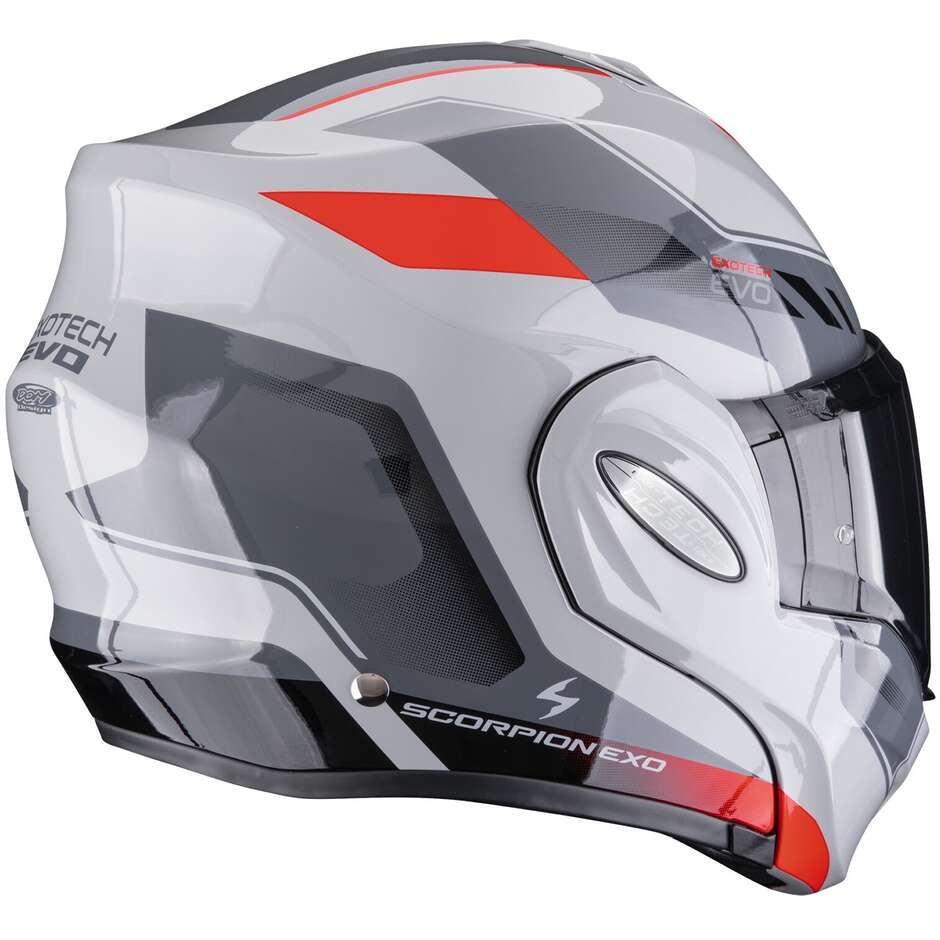 Scorpion EXO-TECH EVO SOCIUS Modularer Motorradhelm P/J Grau Rot