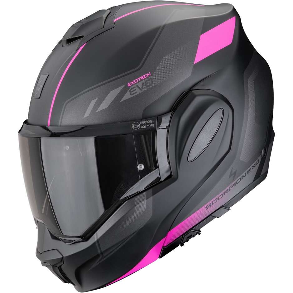 Scorpion EXO-TECH EVO SOCIUS Modularer Motorradhelm P/J Matt Schwarz Pink