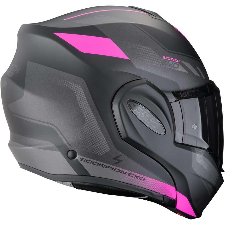 Scorpion EXO-TECH EVO SOCIUS Modularer Motorradhelm P/J Matt Schwarz Pink