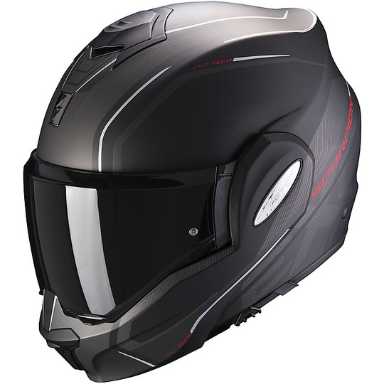 Scorpion EXO TECH Modularer Motorradhelm Freizeit Schwarz Matt Rot