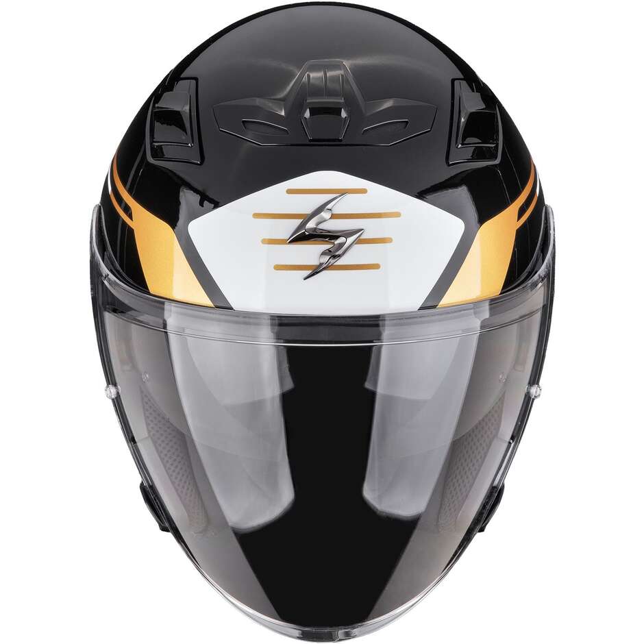 Scorpion EXO-Z1 PRYMUS Jet Motorcycle Helmet Black White Gold