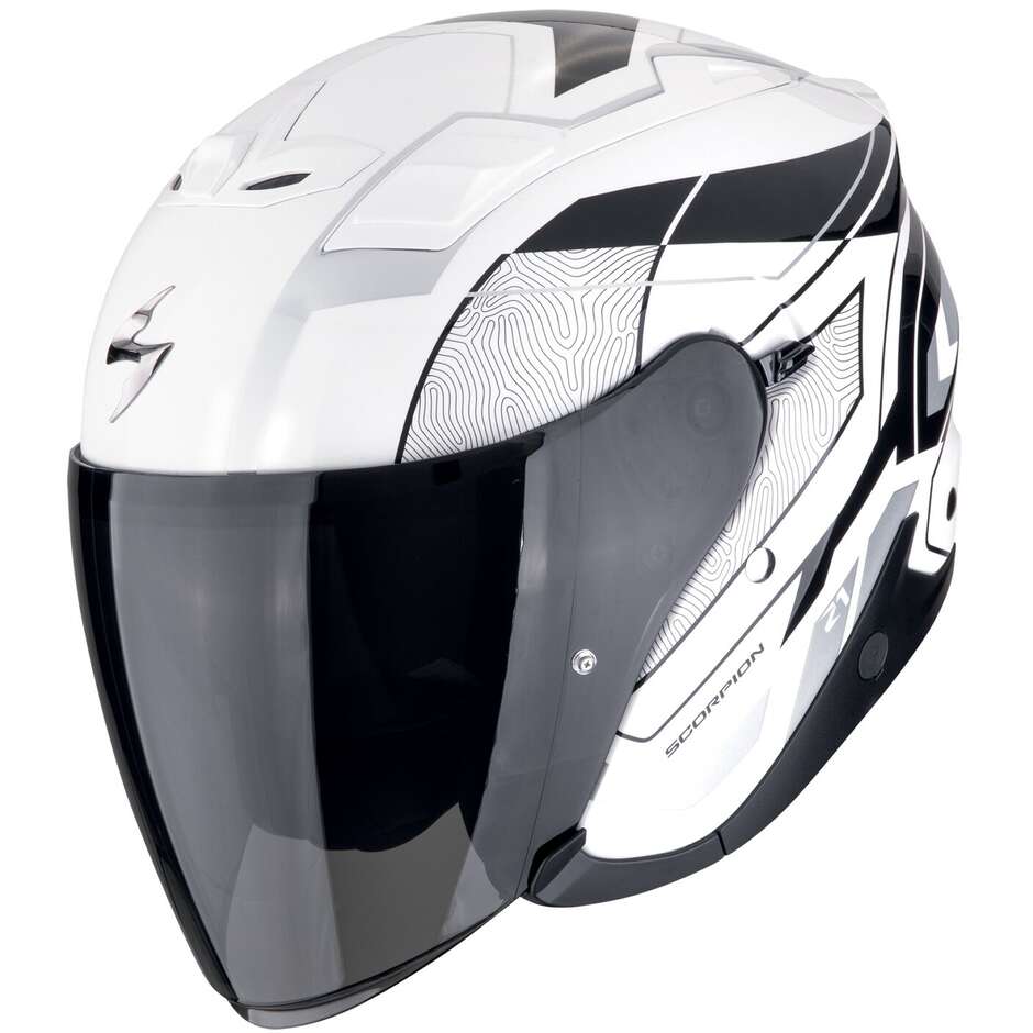 Scorpion EXO-Z1 VUE Jet Motorradhelm Weiß Schwarz Silber