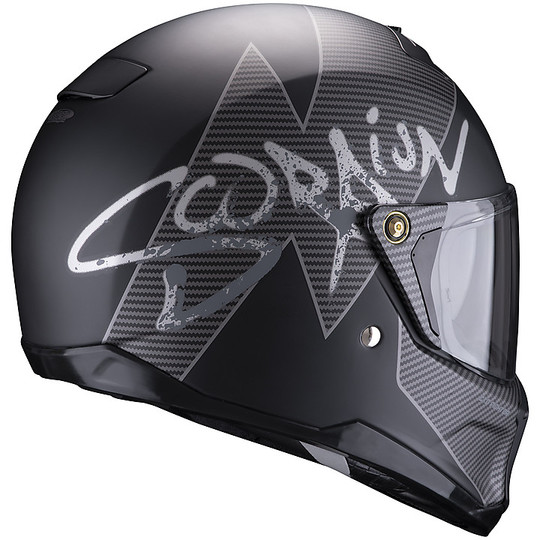 Scorpion Fiberglass Full Face Helmet Exo-HX1  TAKTIC Matt Black Silver