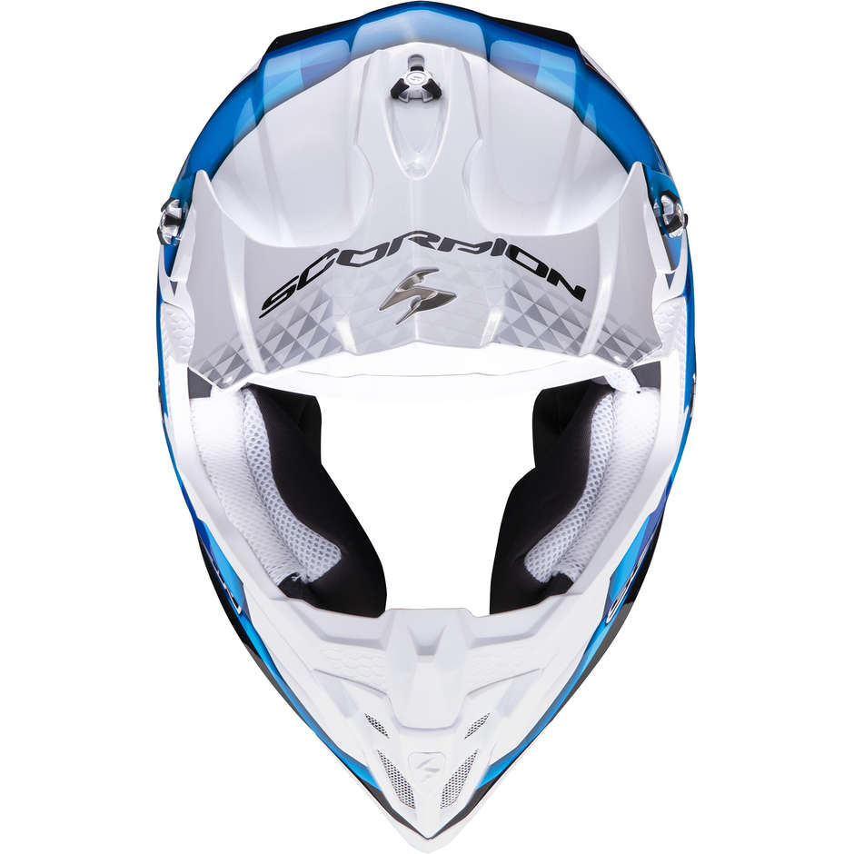 Scorpion VX-16 AIR GEM Motorcycle Helmet White Blue