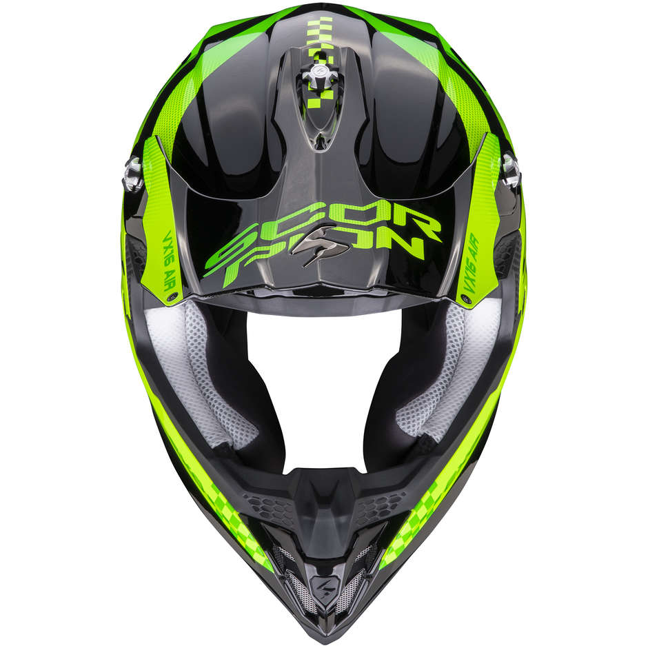 Scorpion VX-16 AIR Soul Black Green Motorcycle Helmet