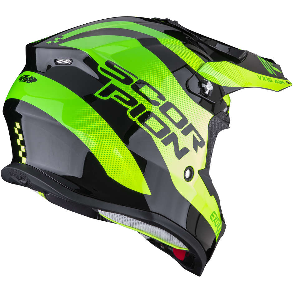 Scorpion VX-16 AIR Soul Black Green Motorcycle Helmet