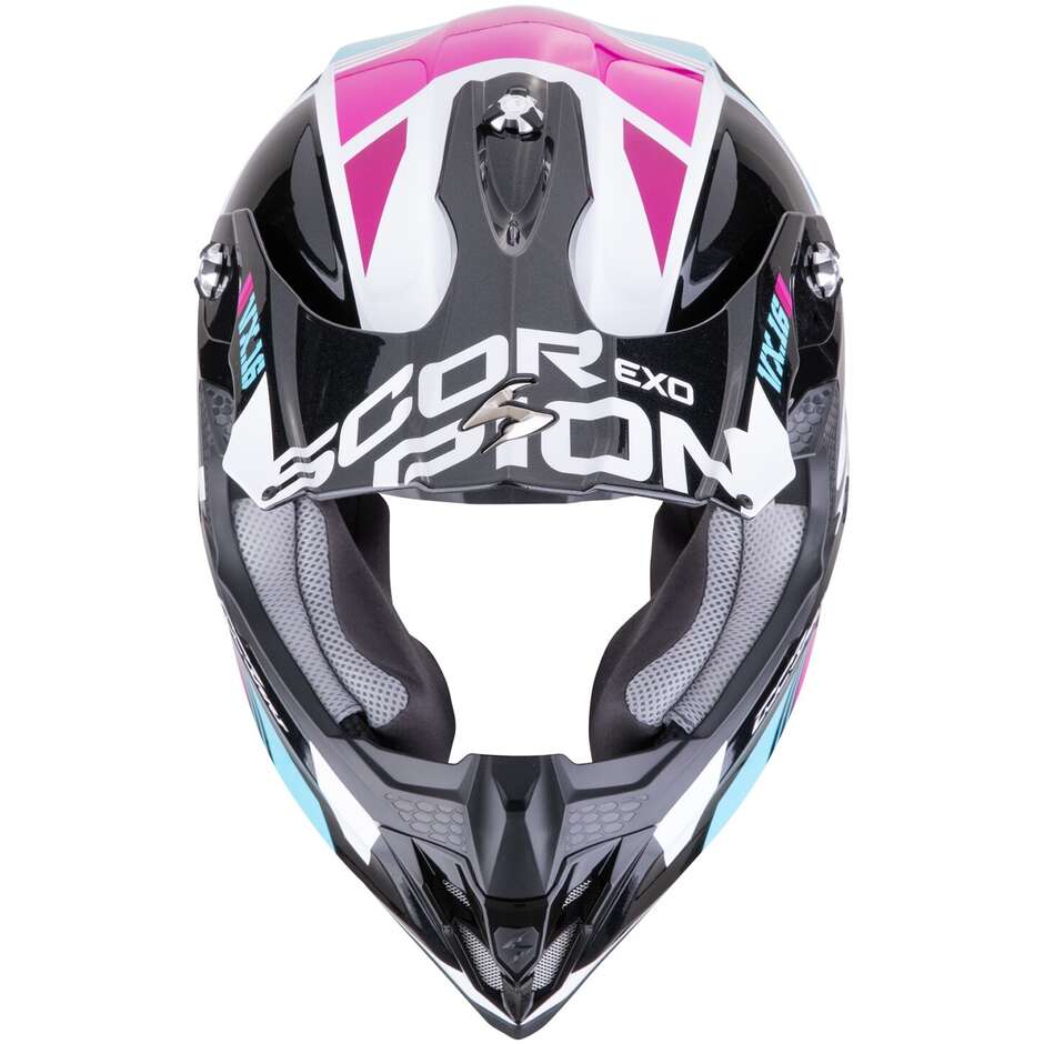 Scorpion VX-16 EVO AIR ANALOG Cross Enduro Motorcycle Helmet Metal Black Blue Pink