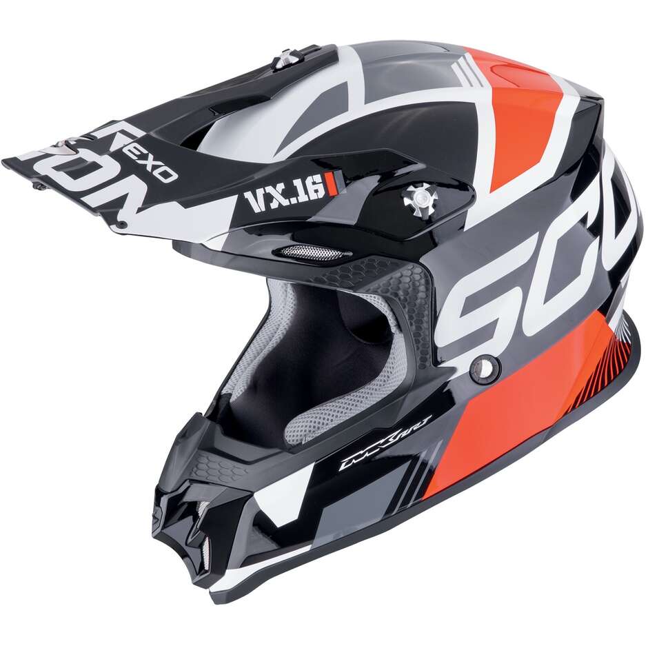 Scorpion VX-16 EVO AIR ANALOG Cross Enduro Motorradhelm Schwarz Rot