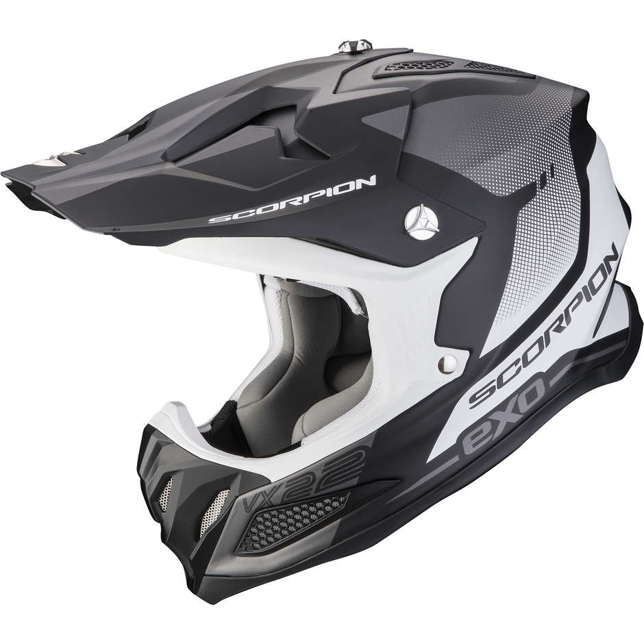 Scorpion VX-22 AIR ATTIS Motorcycle Helmet Matte Black Silver