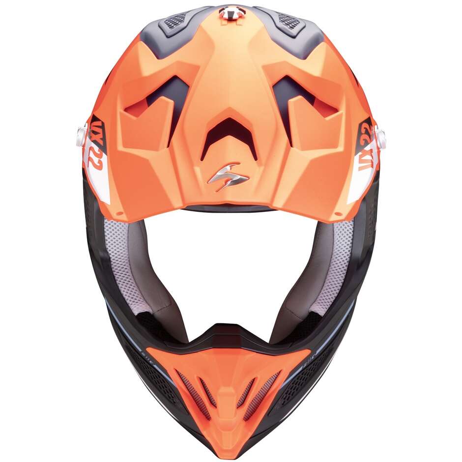 Scorpion VX 22 AIR BETA Cross Enduro Motorradhelm Matt Blau Orange