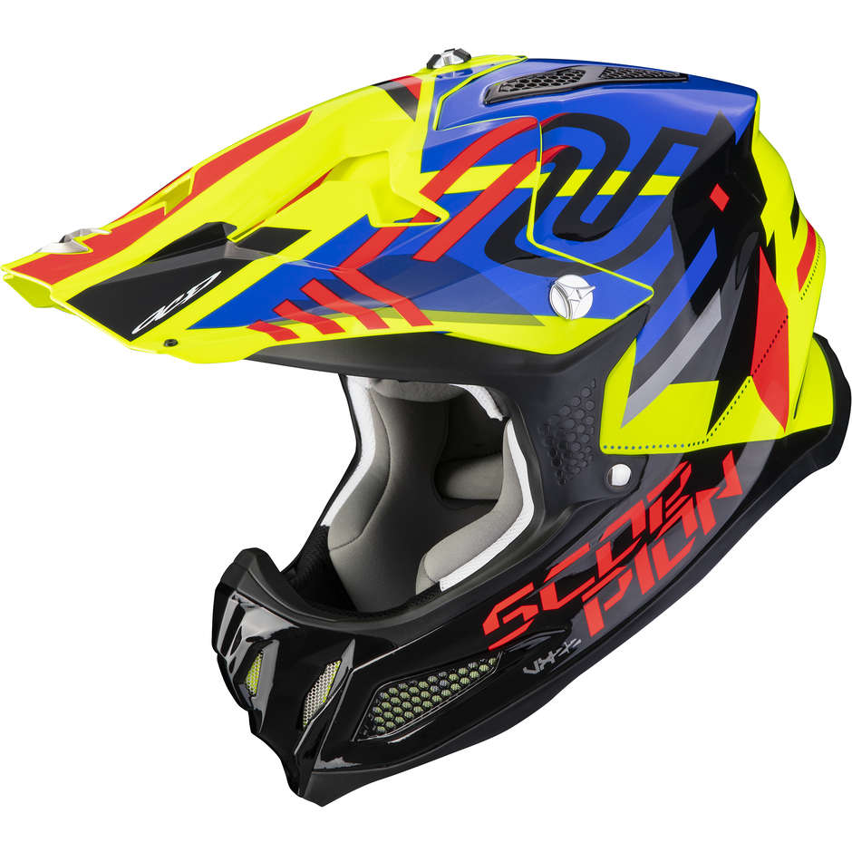 Scorpion VX-22 AIR NEOX Motorcycle Helmet Yellow Fluo Blue Red