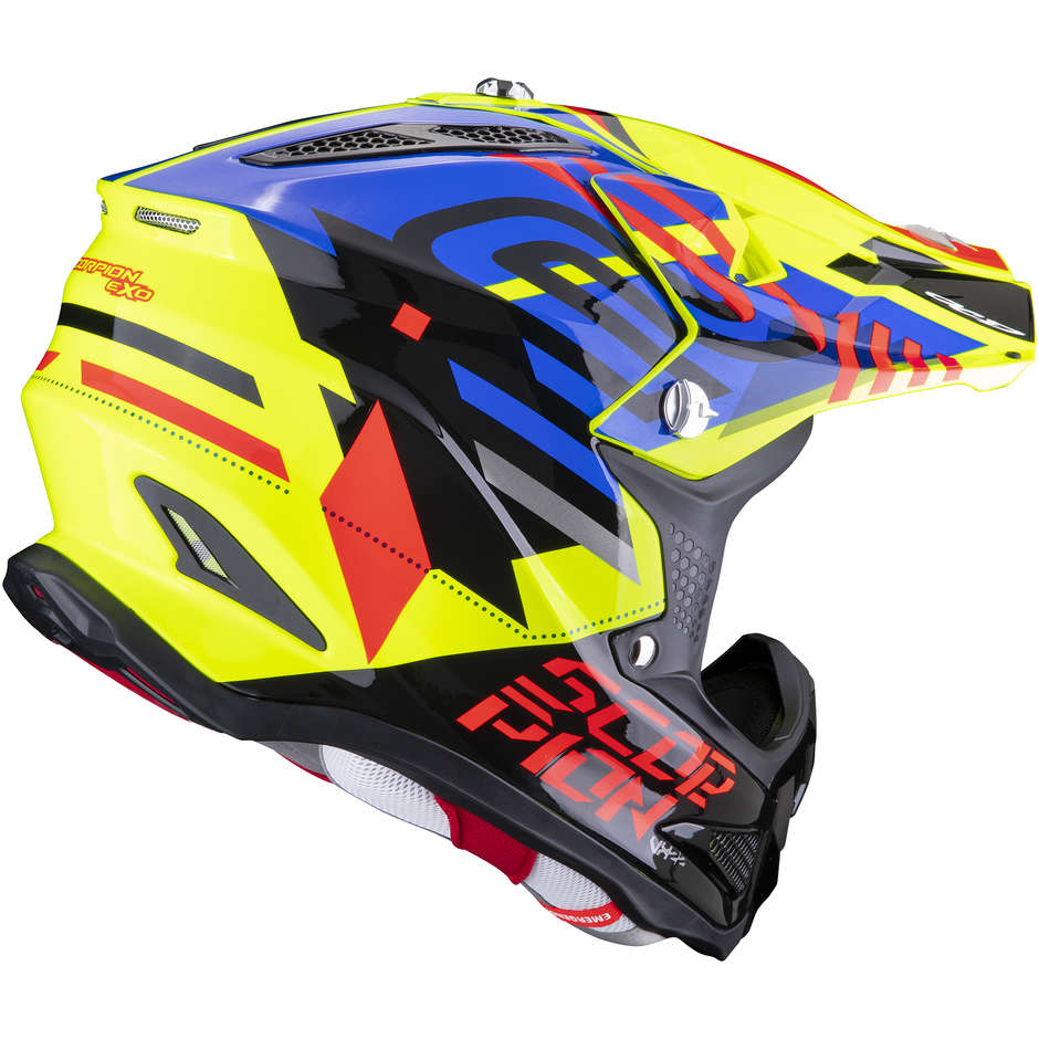 Scorpion VX-22 AIR NEOX Motorcycle Helmet Yellow Fluo Blue Red