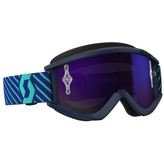 Scott Enduro Cross Enduro Motorcycle Goggles XI Blue Light Purple lens