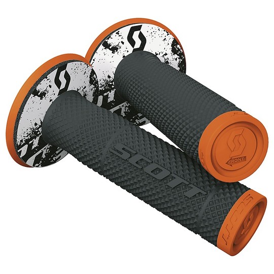 Scott Grip SX II Teci Moto Grips + Donut Orange Black Ring