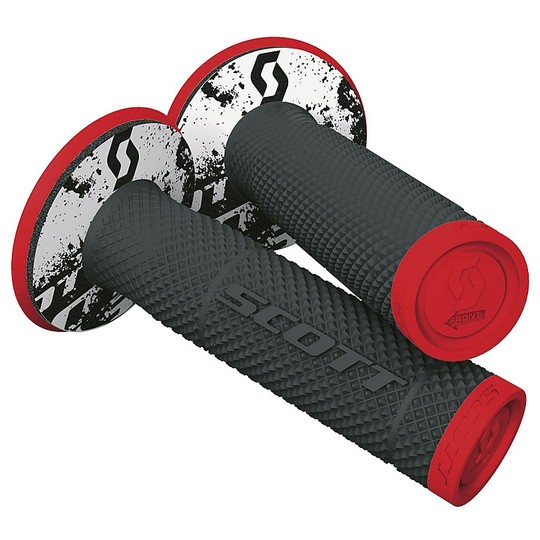 Scott Grip SX II Teci Moto Grips + Donut Red Black Ring
