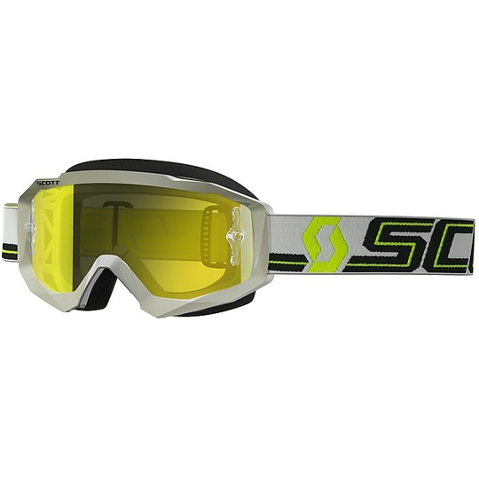 Scott Hustle MX Cross Enduro Lunettes de moto Gris Jaune Chromo Yellow Lens + Clear Lens