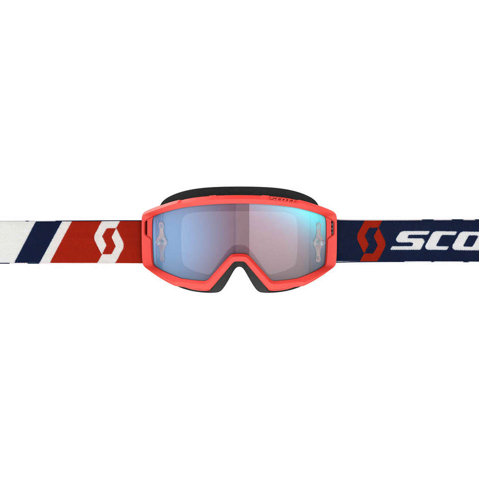 Scott PRIMAL Red Cross Enduro Motorcycle Mask Glasses Blue Lens