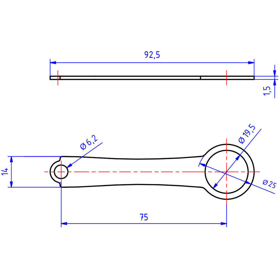 SEA09 CNC Racing Halterung für Flüssigkeitsbehälter, Natur