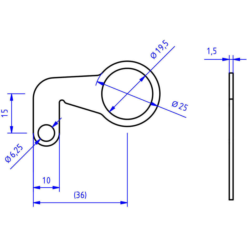 SEA12 CNC Racing Fluid Reservoir Mounting Bracket Natural