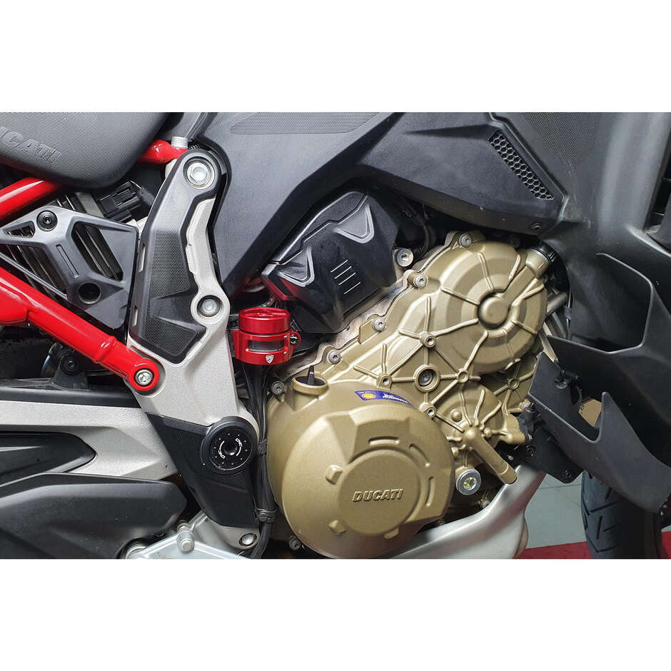 SEA14 Ducati Multistrada V4 CNC Racing Klemme für Bremsflüssigkeitsbehälter hinten, rot