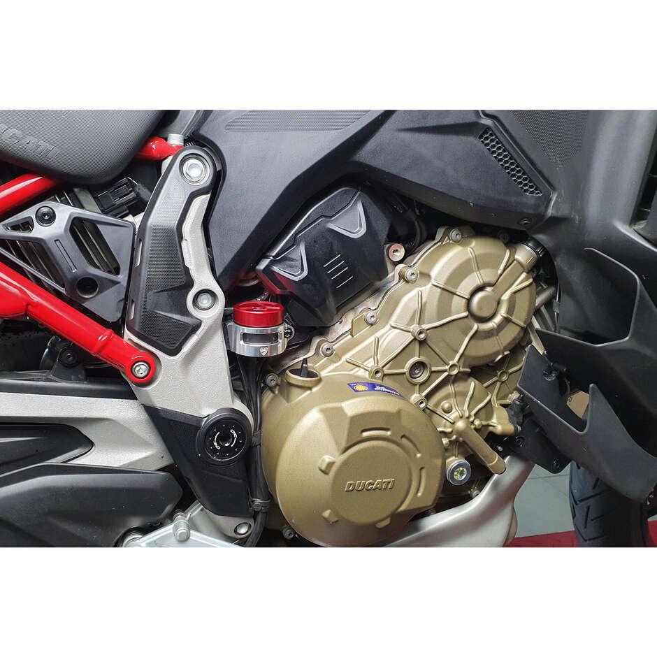 SEA14 Ducati Multistrada V4 CNC Racing Klemme für Bremsflüssigkeitsbehälter hinten, silber