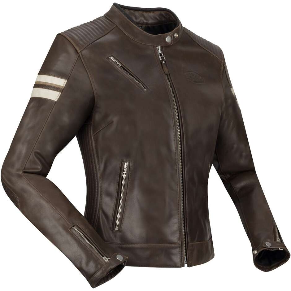 Segura LADY ROMEO Women's Motorcycle Jacket Brown White