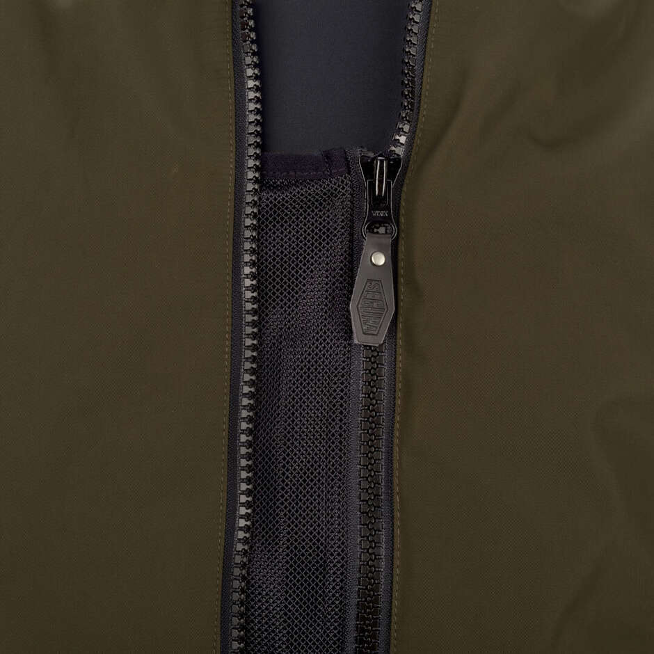 SEGURA Samt-Motorradjacke mit Belüftung, Khaki
