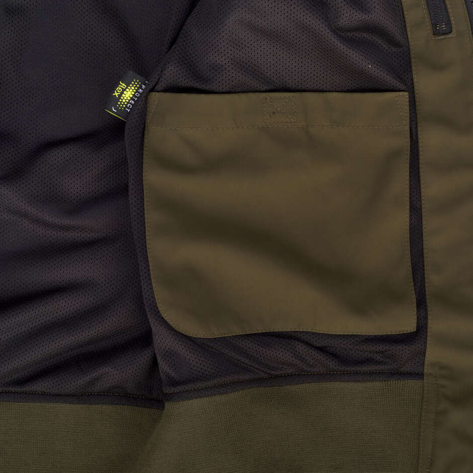 SEGURA Samt-Motorradjacke mit Belüftung, Khaki