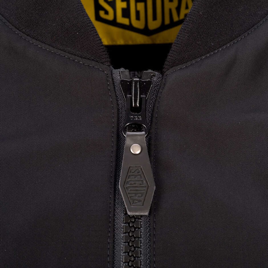 SEGURA Samt-Motorradjacke mit Belüftung, Schwarz